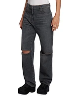 Cut-Out Bootcut Jeans