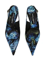 90MM Floral Silk-Blend Slingback Pumps