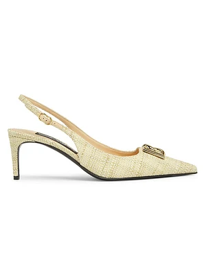 Raffia 60MM Slingback Pumps