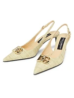 Raffia 60MM Slingback Pumps