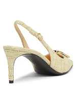 Raffia 60MM Slingback Pumps