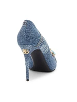 Denim 90MM Jewel-Embellished Pumps