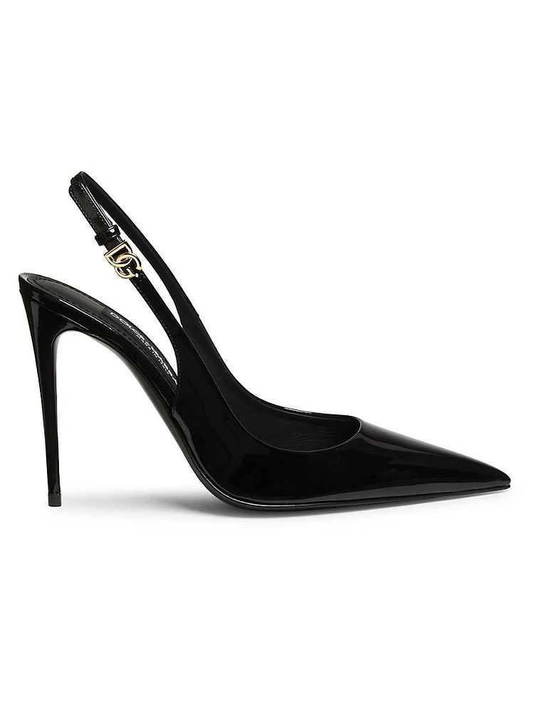 101MM Patent Leather Slingback Pumps