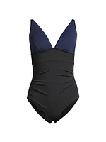 Niki Colorblocked V-Neck Swimsuit