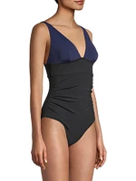 Niki Colorblocked V-Neck Swimsuit