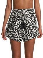 Vicki Leopard Drawstring Shorts