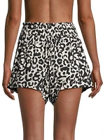 Vicki Leopard Drawstring Shorts