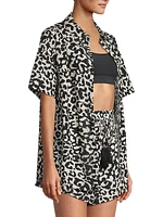 Michelle Leopard-Printed Cotton-Blend Shirt