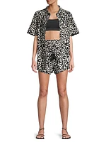 Michelle Leopard-Printed Cotton-Blend Shirt