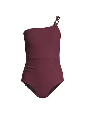 Kara Textured One-Shoulder One-Piece Swimsuit