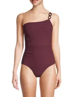 Kara Textured One-Shoulder One-Piece Swimsuit