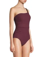 Kara Textured One-Shoulder One-Piece Swimsuit