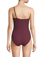 Kara Textured One-Shoulder One-Piece Swimsuit