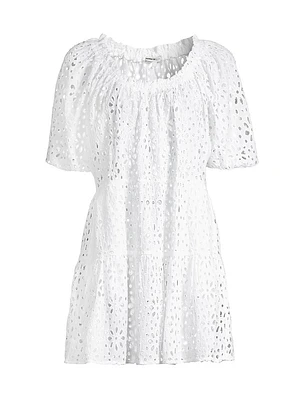 Kelly Eyelet Cover-Up Minidress