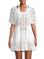 Kelly Eyelet Cover-Up Minidress