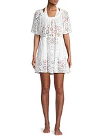 Kelly Eyelet Cover-Up Minidress