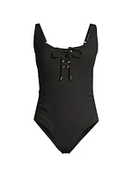 Taylor Lace-Up One-Piece Swimsuit