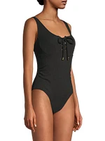 Taylor Lace-Up One-Piece Swimsuit