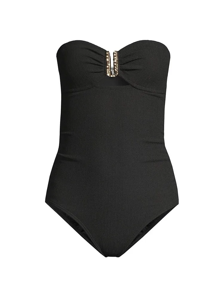 Lisa Ruched Bandeau One-Piece Swimsuit