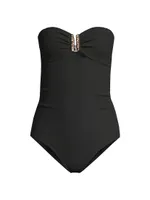 Lisa Ruched Bandeau One-Piece Swimsuit