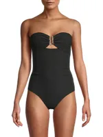 Lisa Ruched Bandeau One-Piece Swimsuit