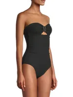 Lisa Ruched Bandeau One-Piece Swimsuit