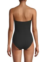 Lisa Ruched Bandeau One-Piece Swimsuit