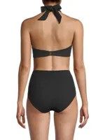 Loryn Twist-Front Halter Bikini Top