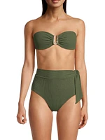 Cindy Bandeau U-Ring Textured Bikini Top