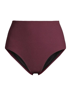 Textured High-Rise Bikini Bottom