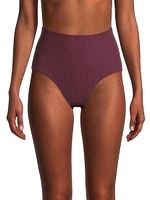 Textured High-Rise Bikini Bottom