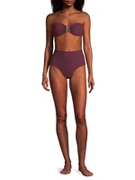 Textured High-Rise Bikini Bottom