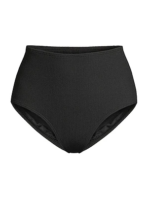 Textured High-Rise Bikini Bottom
