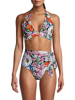 Erin Floral Ring Halter Bikini Top