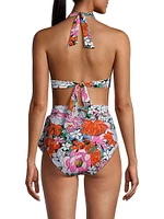 Erin Floral Ring Halter Bikini Top