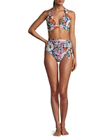 Erin Floral Ring Halter Bikini Top