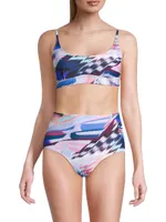 Erika Abstract-Print Bikini Top