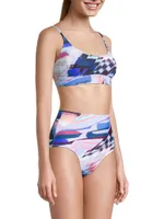 Erika Abstract-Print Bikini Top