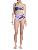 Erika Abstract-Print Bikini Top