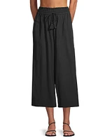 Brooke Wide-Leg Cotton Drawstring Pants