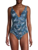 Niki Abstract-Print One-Piece Swimsuit