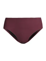 Textured Mid-Rise Bikini Bottom