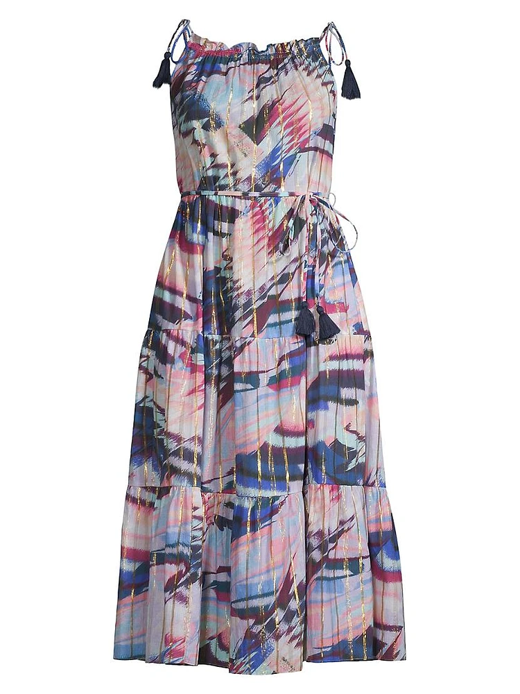 Marja Abstract-Print Cotton Midi-Dress