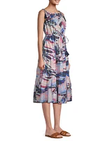 Marja Abstract-Print Cotton Midi-Dress