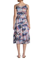 Marja Abstract-Print Cotton Midi-Dress