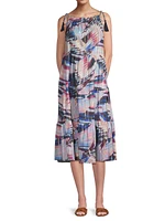 Marja Abstract-Print Cotton Midi-Dress