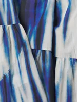 Marja Tie-Dye Cotton Tie-Waist Midi-Dress