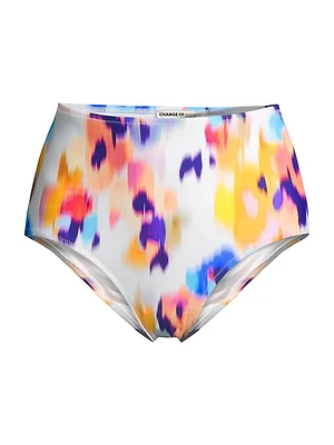 Printed High-Waist Bikini Bottom