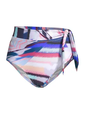 Abstract-Print Tie-Waist Bikini Bottom