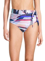 Abstract-Print Tie-Waist Bikini Bottom